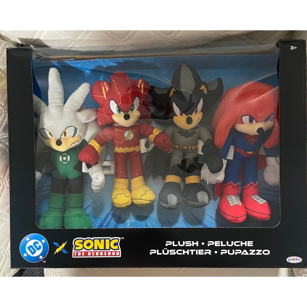 JAKKS Pacific DC x Sonic the Hedgehog 9" Plush Set o 4 NIB Wave 1 Crossover Set
